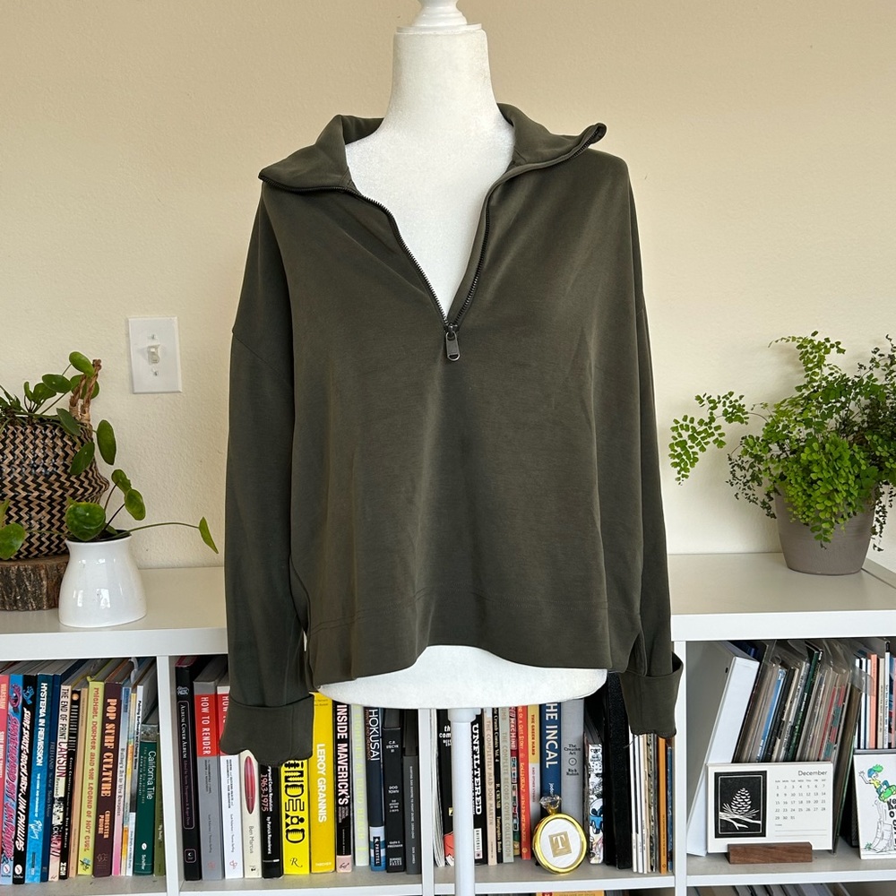 Olive Green Half-Zip Pullover